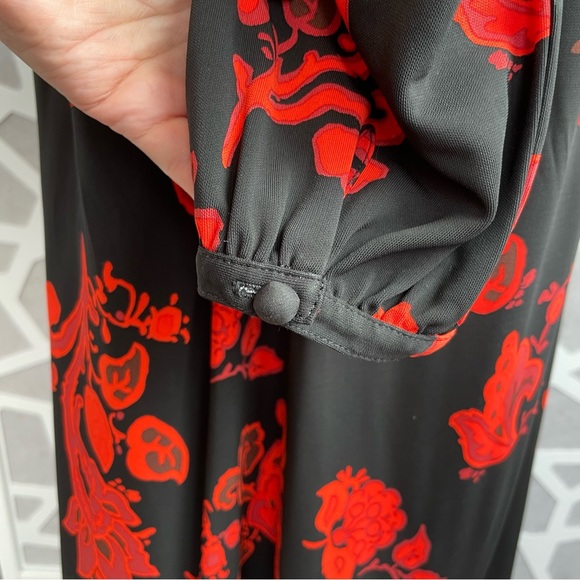 Tory Burch Floral Jersey Dress in Black Mountain Paisley sz L Large - Picture 12 of 16